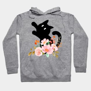 Floral Black Cat Hoodie